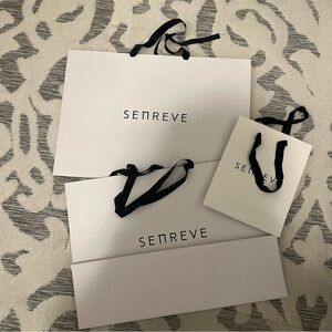 Bundle of 3 Senreve White & Black Paper Shopping Bags NEW